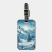 Snowy Winter Mountain Gepäckanhänger (Vorderseite vertikal)