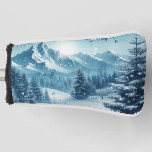 Snowy Winter Mountain Golf Headcover (Vorderseite)