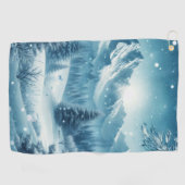 Snowy Winter Mountain Golfhandtuch (Horizontal)
