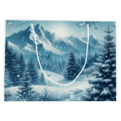 Snowy Winter Mountain Große Geschenktüte (Rückseite)