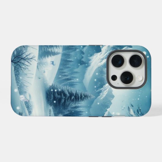Snowy Winter Mountain iPhone Hülle (Rückseite (Horizontal))