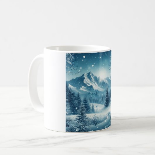 Snowy Winter Mountain Kaffeetasse (Vorderseite Links)