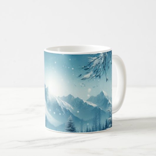 Snowy Winter Mountain Kaffeetasse (VorderseiteRechts)
