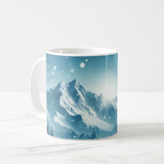 Snowy Winter Mountain Kaffeetasse (Vorderseite Links)