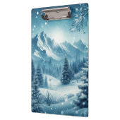 Snowy Winter Mountain Klemmbrett (Links)