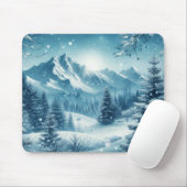 Snowy Winter Mountain Mousepad (Mit Mouse)