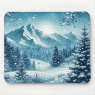 Snowy Winter Mountain Mousepad