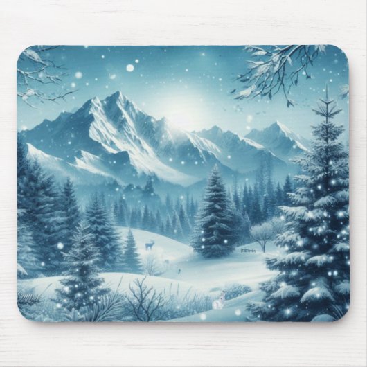 Snowy Winter Mountain Mousepad (Vorne)
