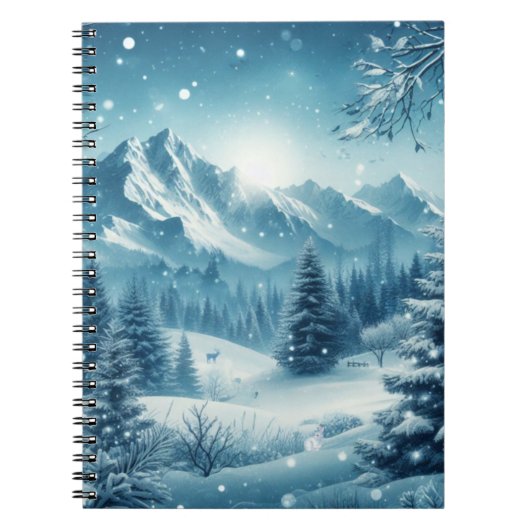 Snowy Winter Mountain Notizblock (Vorderseite)