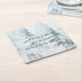 Snowy Winter Mountain Pines Rechteckiger Pappuntersetzer (angewinkelt)