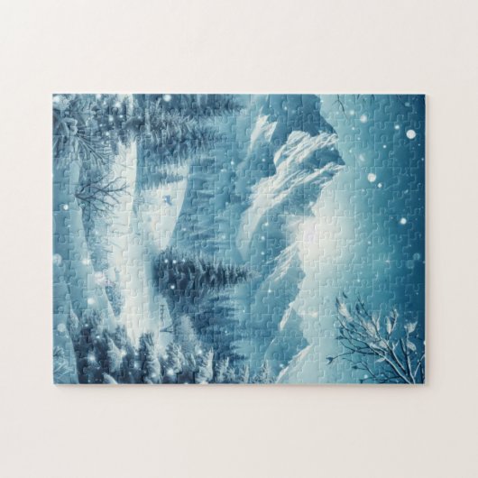 Snowy Winter Mountain Puzzle (Horizontal)