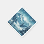 Snowy Winter Mountain Serviette (Ecke)