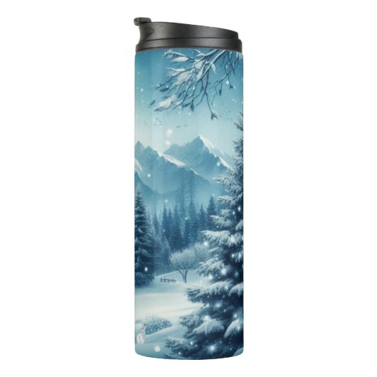 Snowy Winter Mountain Thermosbecher (Nach rechts gedreht)