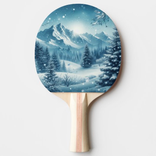 Snowy Winter Mountain Tischtennis Schläger (Vorderseite)