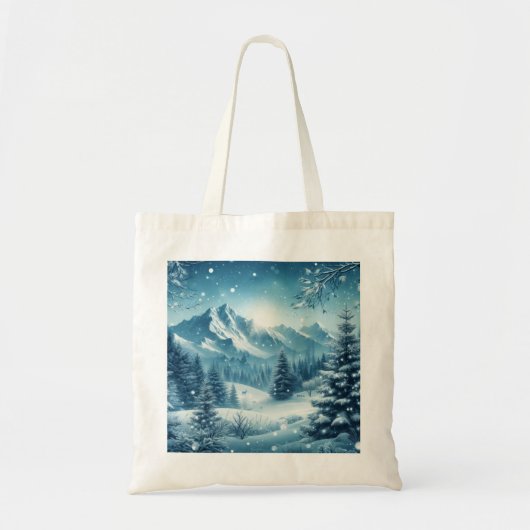 Snowy Winter Mountain Tragetasche (Vorne)
