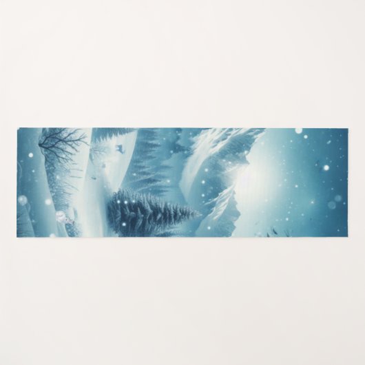 Snowy Winter Mountain Yogamatte (Vorderseite (Horizontal))