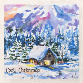 Snowy Winter Mountainbike Gemütliche Weihnachten Glasuntersetzer