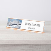 Snowy Winter Mountains Name Plate Schreibtischnamensplakette (Vorderseite )