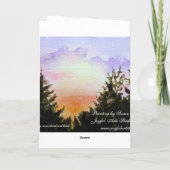 Snowy-Winter-Nachtweihnachtskarte Feiertagskarte (Rückseite)