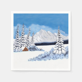 Snowy Winter Napkins Serviette