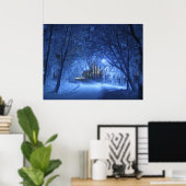 Snowy Winter Night Poster (Heimbüro)