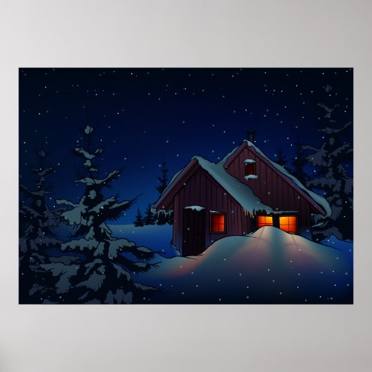 Snowy Winter Night Poster (Vorne)