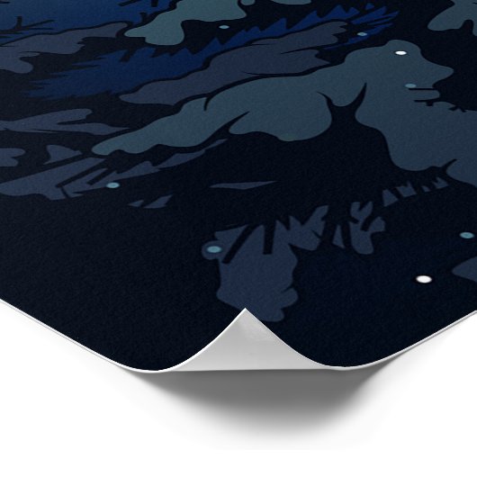 Snowy Winter Night Poster (Ecke)