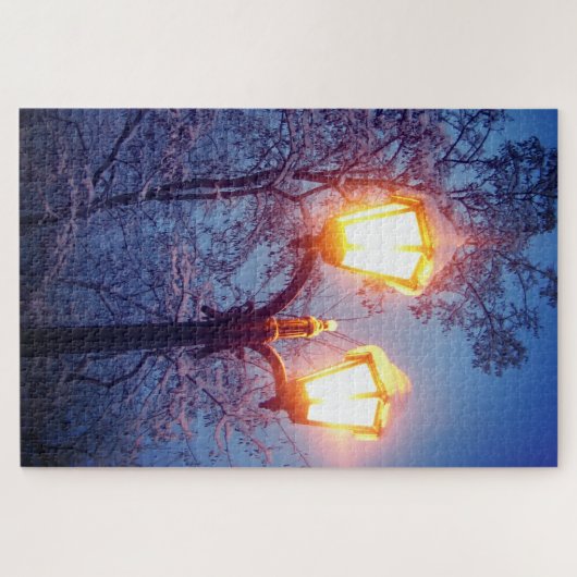 Snowy Winter Night Puzzle (Horizontal)