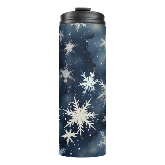 Snowy Winter Night Thermosbecher (Vorderseite)