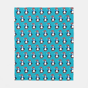 Snowy Winter Penguin Fleecedecke