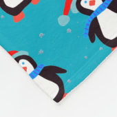 Snowy Winter Penguin Fleecedecke (Ecke)
