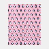 Snowy Winter Penguin Fleecedecke (Vorderseite)