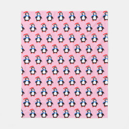 Snowy Winter Penguin Fleecedecke