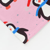 Snowy Winter Penguin Fleecedecke (Ecke)