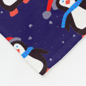 Snowy Winter Penguin Fleecedecke (Ecke)