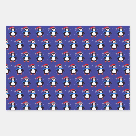 Snowy Winter Penguin Geschenkpapier Set (Vorderseite 2)