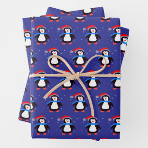 Snowy Winter Penguin Geschenkpapier Set