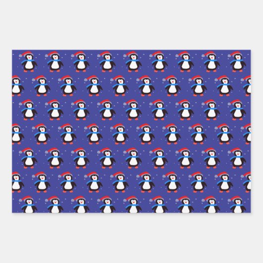 Snowy Winter Penguin Geschenkpapier Set (Vorderseite)