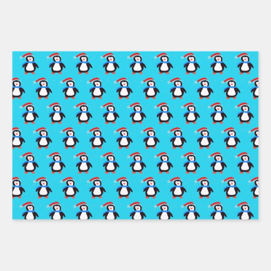 Snowy Winter Penguin Geschenkpapier Set (Vorderseite 3)