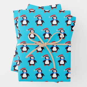 Snowy Winter Penguin Geschenkpapier Set