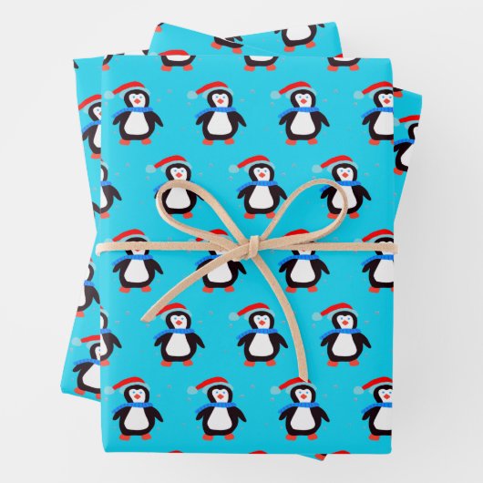 Snowy Winter Penguin Geschenkpapier Set (Beispiel)