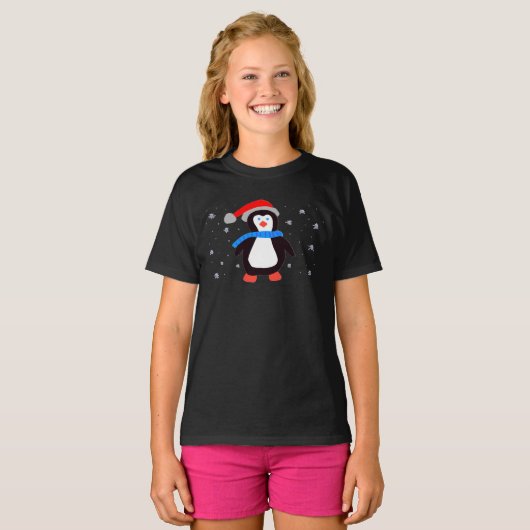 Snowy Winter Penguin T-Shirt (Vorne ganz)