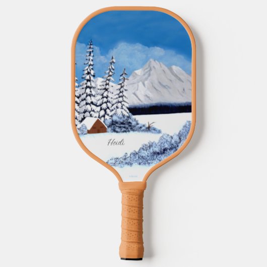 Snowy Winter Pickleball Paddle (Rückseite)