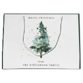 Snowy Winter Pine Tree Weihnachtsgeschenk Tasche Große Geschenktüte (Vorderseite)