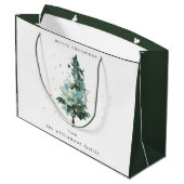 Snowy Winter Pine Tree Weihnachtsgeschenk Tasche Große Geschenktüte (Rückseite Schrägansicht)