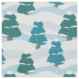 Snowy Winter Pine Trees Stoff