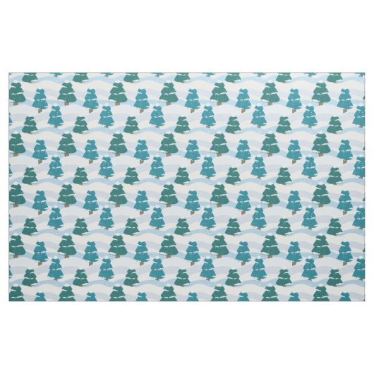 Snowy Winter Pine Trees Stoff (Fat Quarter (45,7 x 55,9 cm))