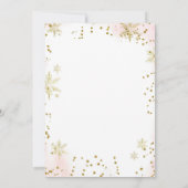 Snowy Winter Pink Girl Weihnachtsfeiertag Einladung (Rückseite)