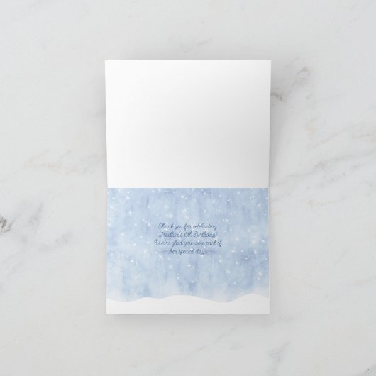 Snowy Winter Princess Geburtstag Danke (Innenseite)