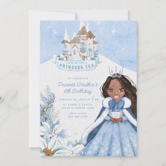 Snowy Winter Princess Tea Party Einladung